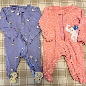 Carter's Blue and Pink Kids Footies